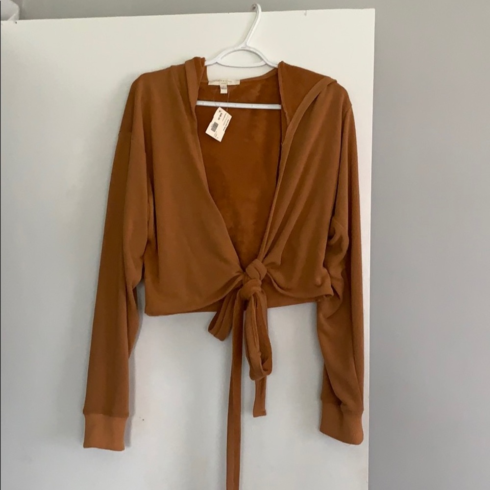 Woman’s cotton hoodie. Burnt orange. Size L